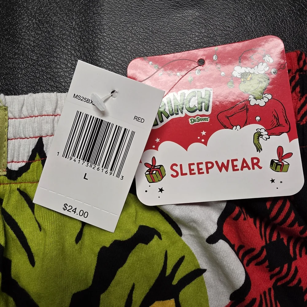 Dr. Seuss Grinch Plaid Boxers - Red and Green